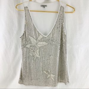 Bandolera Silver Sequined Top